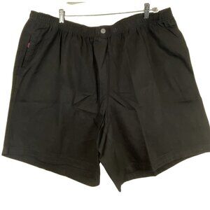 Woman 30W Classic Fit Outdoor Black Shorts Pockets Elastic Waistband Cotton NWOT